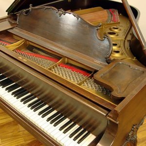 Walnut Steinway Louis XV model L grand piano
