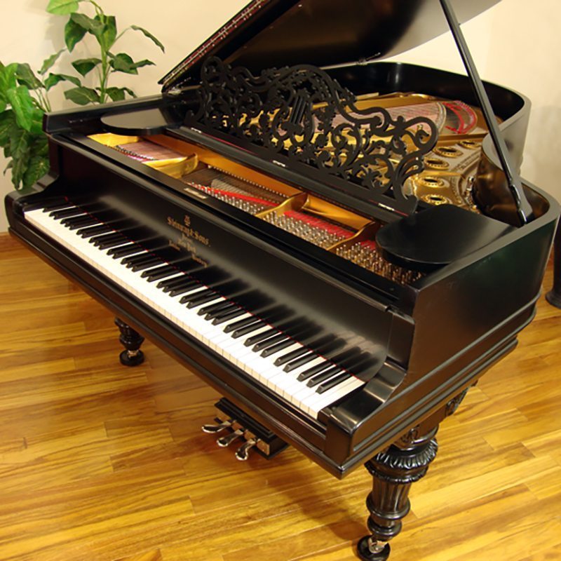 1908 Steinway B Grand Piano Ebony Victorian Style Restored