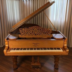 1890 Steinway model C Grand Piano in Quartern Sawn Tiger Oak Victorian Style